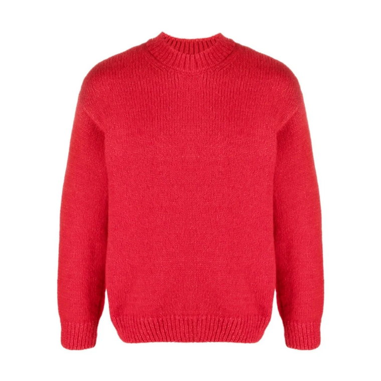 Czerwony Sweter z Alpaki z Logo Intarsia Jacquemus