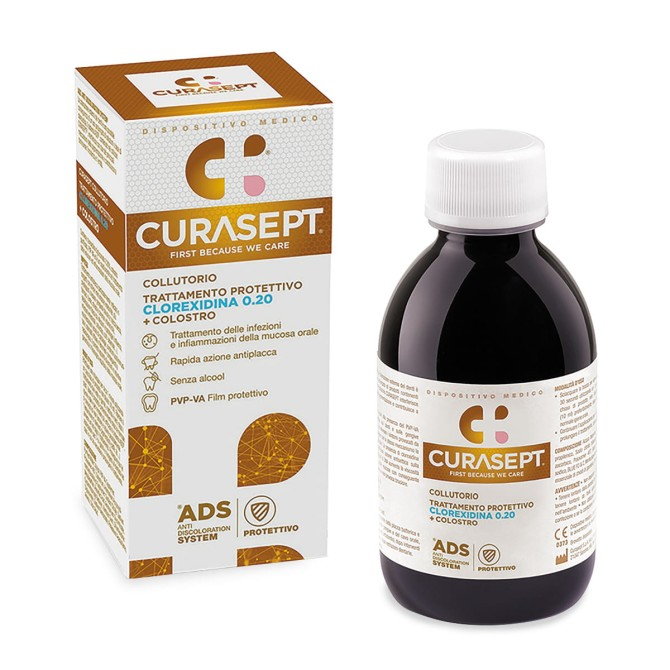 CURASEPT Płyn Do Płukania Jamy Ustnej 0.20% Chlorheksydyna + Colostrum + PVP VA - 200 ml