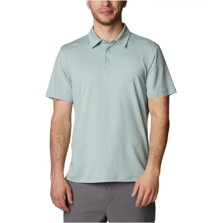 Columbia Tech Trail Polo Shirt 1768701350, Męskie, Niebieskie, koszulki polo, poliester, rozmiar: M