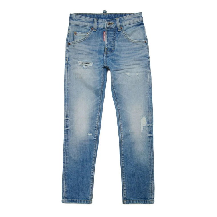 Jasnoniebieskie Jeansy z Bawełny Dsquared2