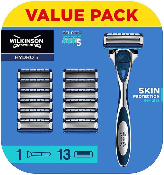 Wilkinson Hydro 5 Skin Protection Regular maszynka do golenia z wymiennymi ostrzami dla mężczyzn 1szt + wkłady 13szt