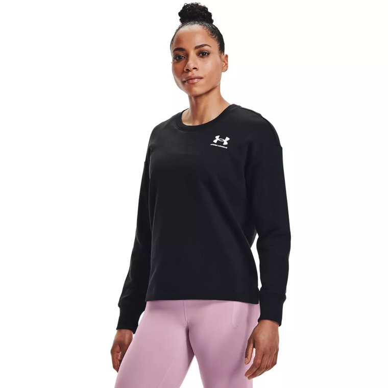 Damska bluza dresowa nierozpinana Under Armour Rival Fleece Oversize Crew - czarna