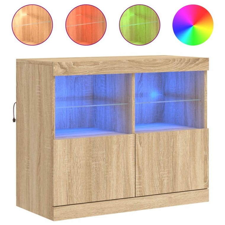 Komoda LED RGB dąb sonoma 81x37x67cm