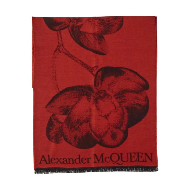 Szal z motywem czaszki i orchidei Alexander McQueen