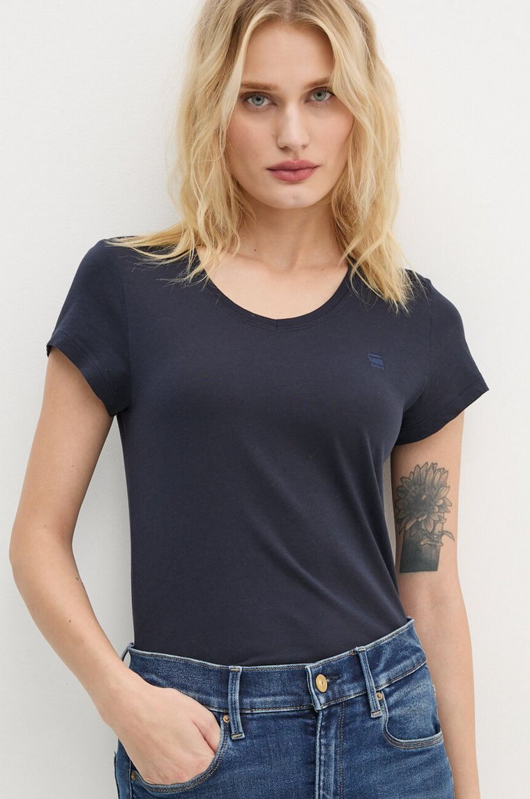 G-Star Raw t-shirt bawełniany damski kolor granatowy