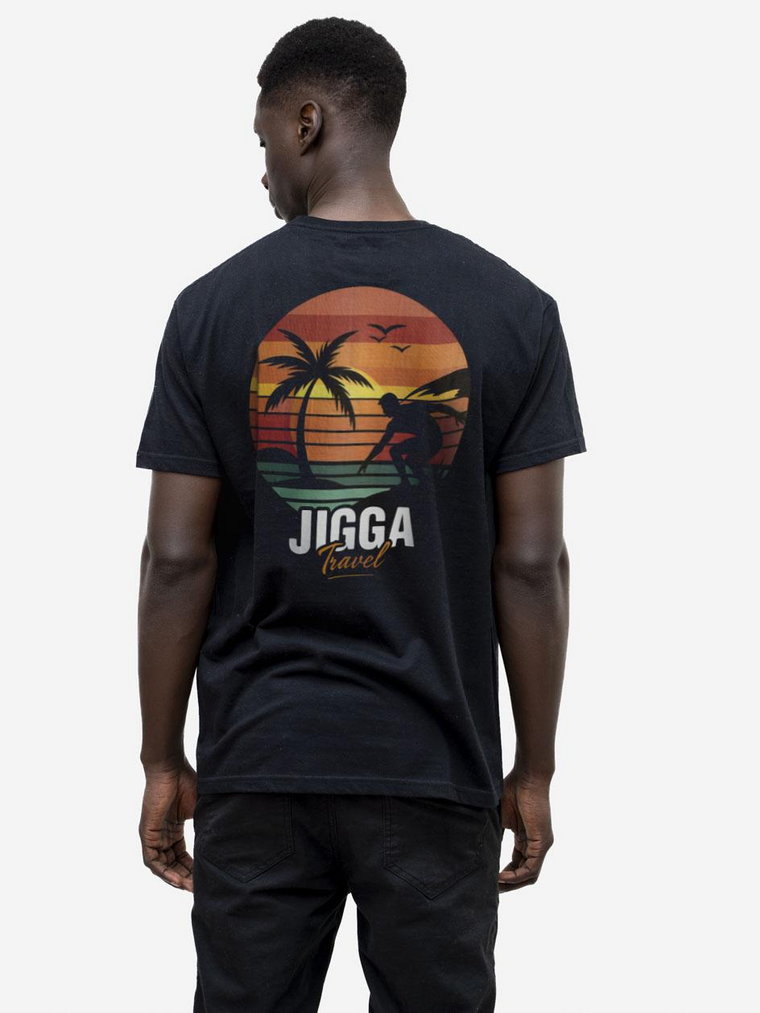 Koszulka Z Krótkim Rękawem Męska Czarna Jigga Wear Surfer