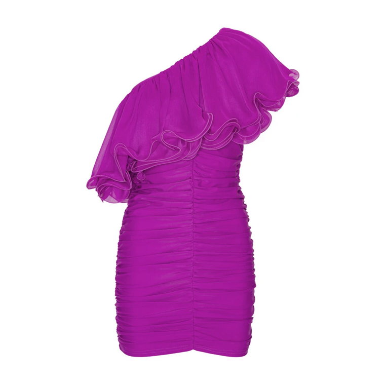 Fioletowa asymetryczna sukienka z szyfonu Rotate Birger Christensen