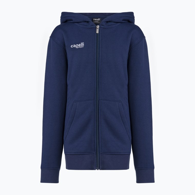 Bluza piłkarska dziecięca Capelli Basics Youth Zip Hoodie navy