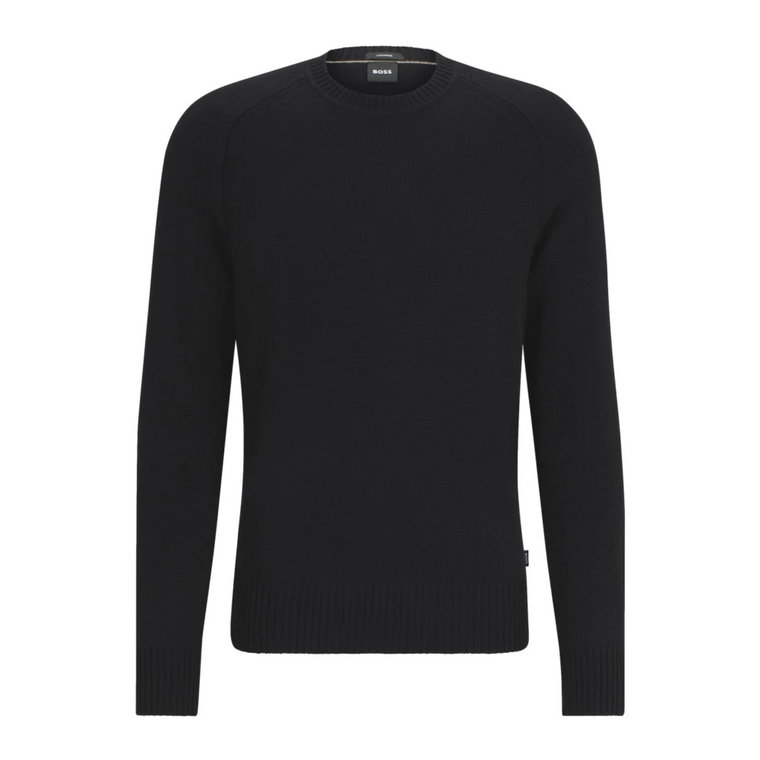 Regular Fit Sweter z Kaszmiru w Kolorze Czarnym Hugo Boss