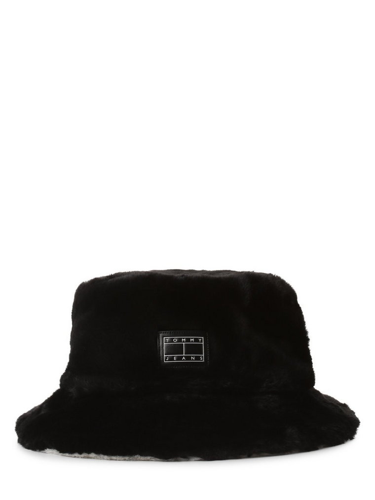 Tommy Jeans - Damski bucket hat z dwustronnym wzorem, czarny|biały