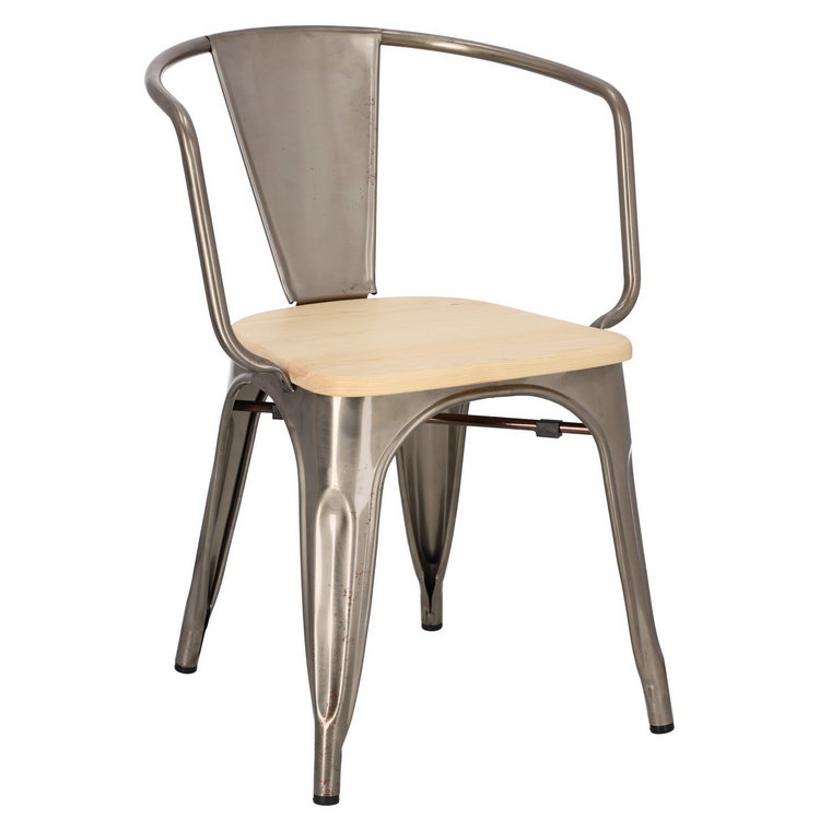 Krzesło Paris Arms Wood metaliczne sosna naturalna
