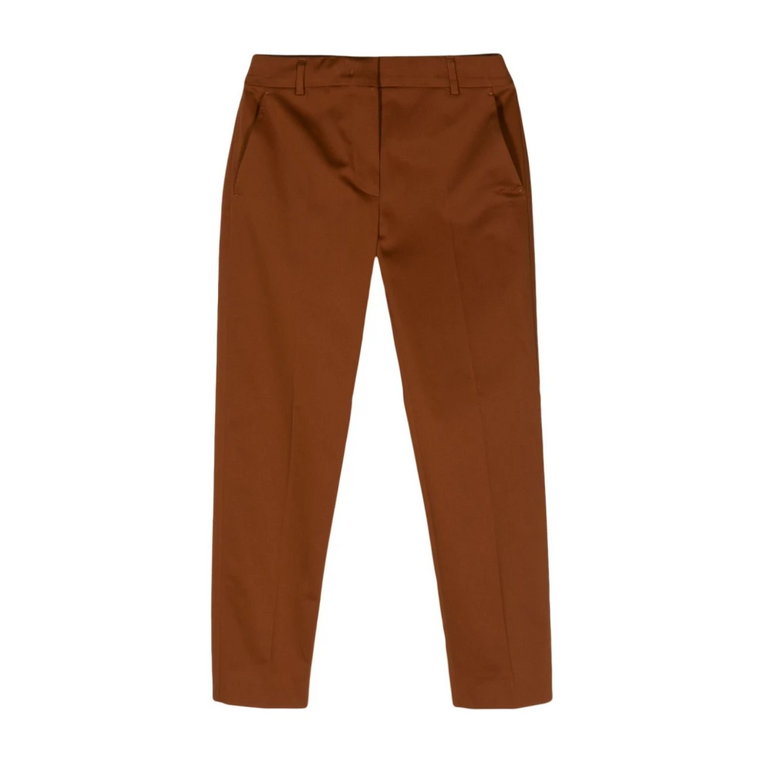 Skórzane brązowe spodnie w stylu tkanej tkaniny Max Mara