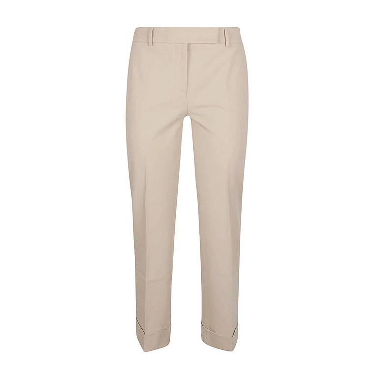 Slim-Fit Beige Spodnie dla Nowoczesnej Kobiety Via Masini 80