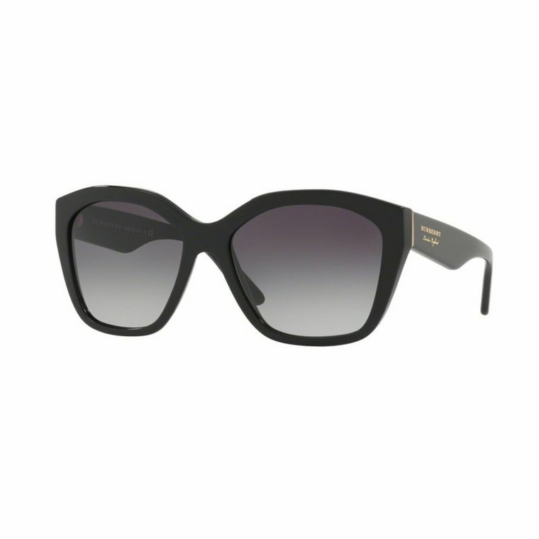Modne męskie okulary przeciwsłoneczne z czarną oprawką i szarymi soczewkami Burberry