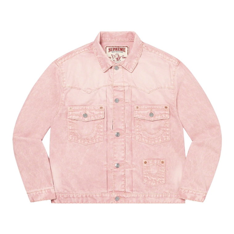 Limitowana edycja Denim Trucker Jacket Pink Supreme