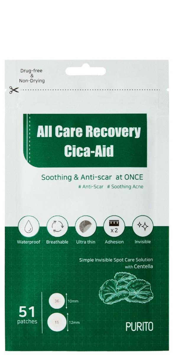 Purito All Care Recovery Cica-Aid - Plastry Cica korygujące niedoskonałości 51szt