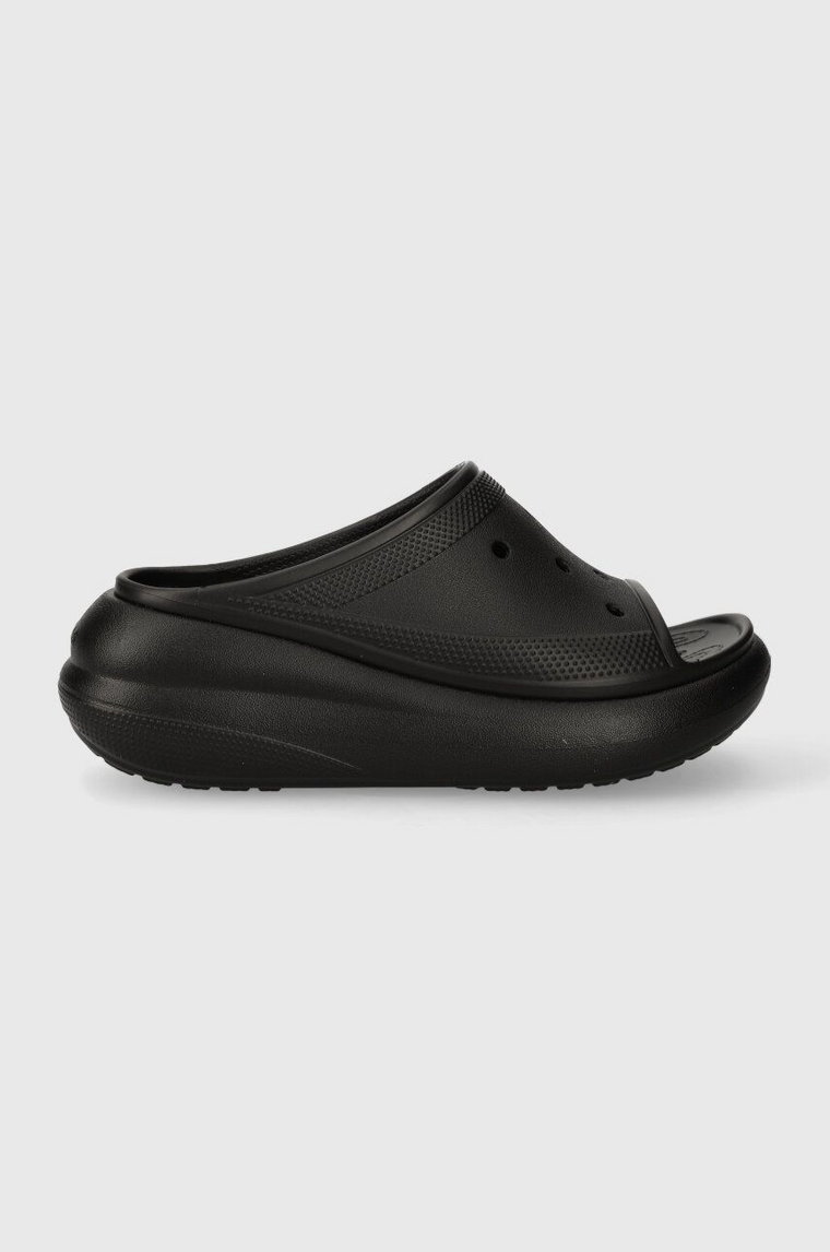 Crocs klapki Classic Crush Slide damskie kolor czarny na platformie 207670