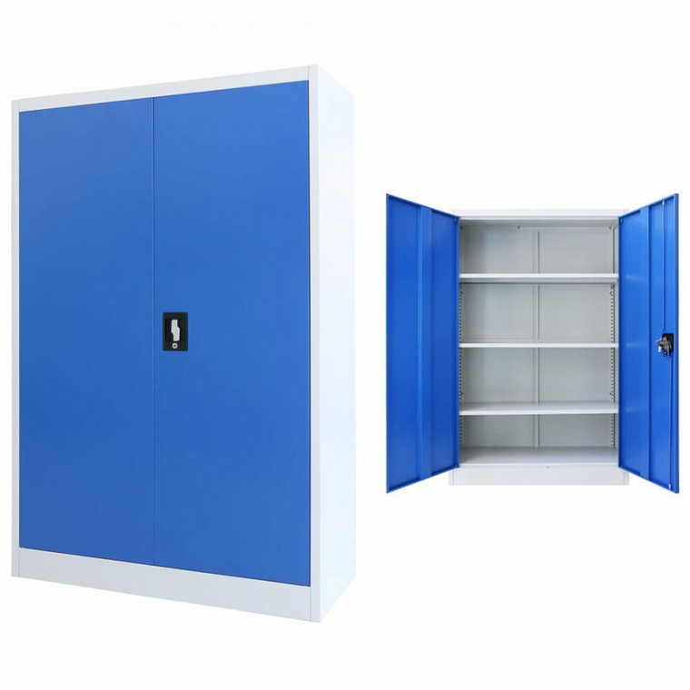 Szafa biurowa, metalowa, 90 x 40 x 140 cm, szaro-niebieska kod: V-245977