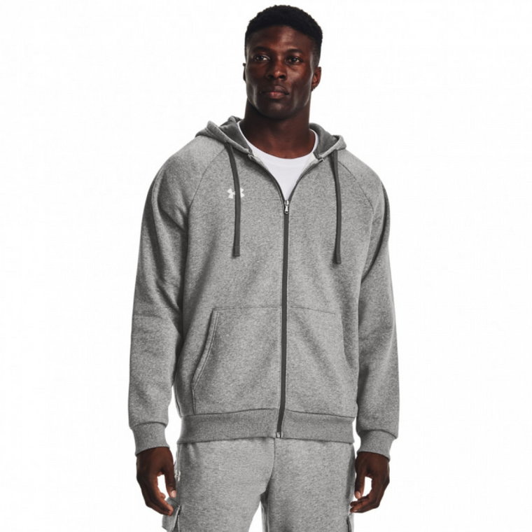 Męska bluza dresowa rozpinana z kapturem Under Armour UA Rival Fleece FZ Hoodie - szara