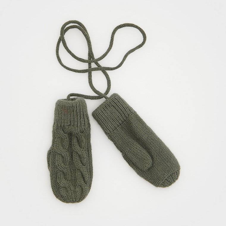 Reserved - Jednopalczaste rękawiczki na sznurku - zielony