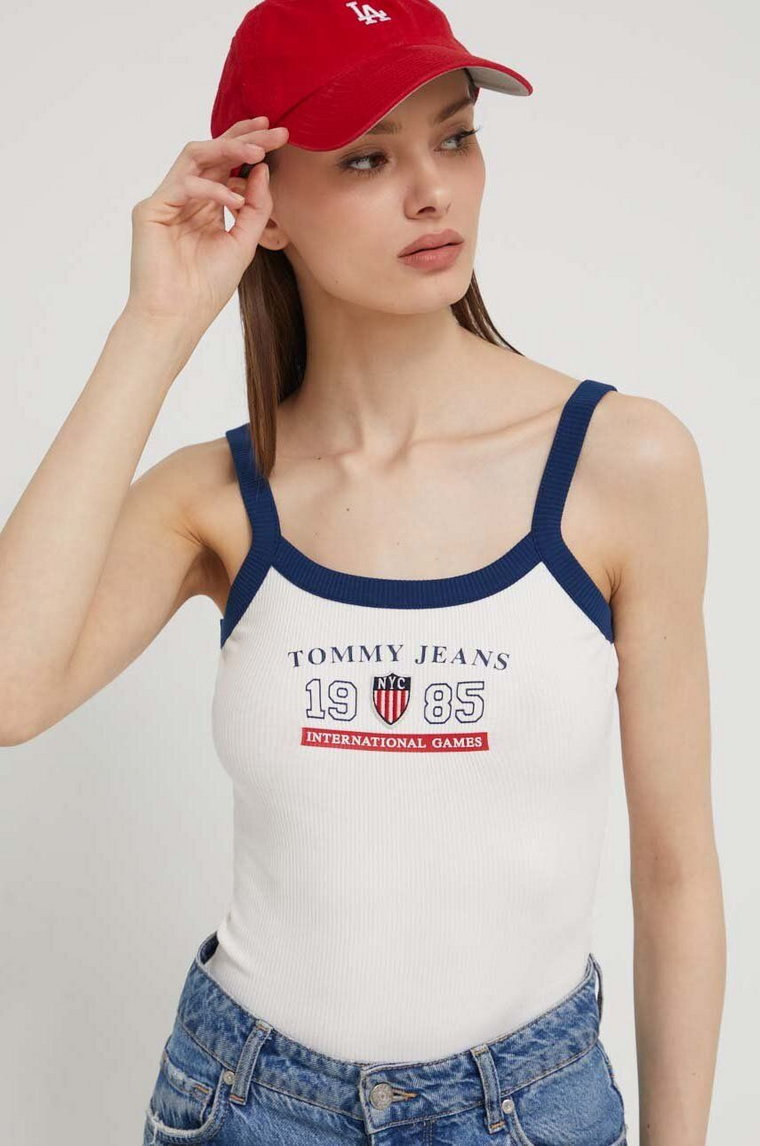 Tommy Jeans body Archive Games damskie kolor beżowy DW0DW18542