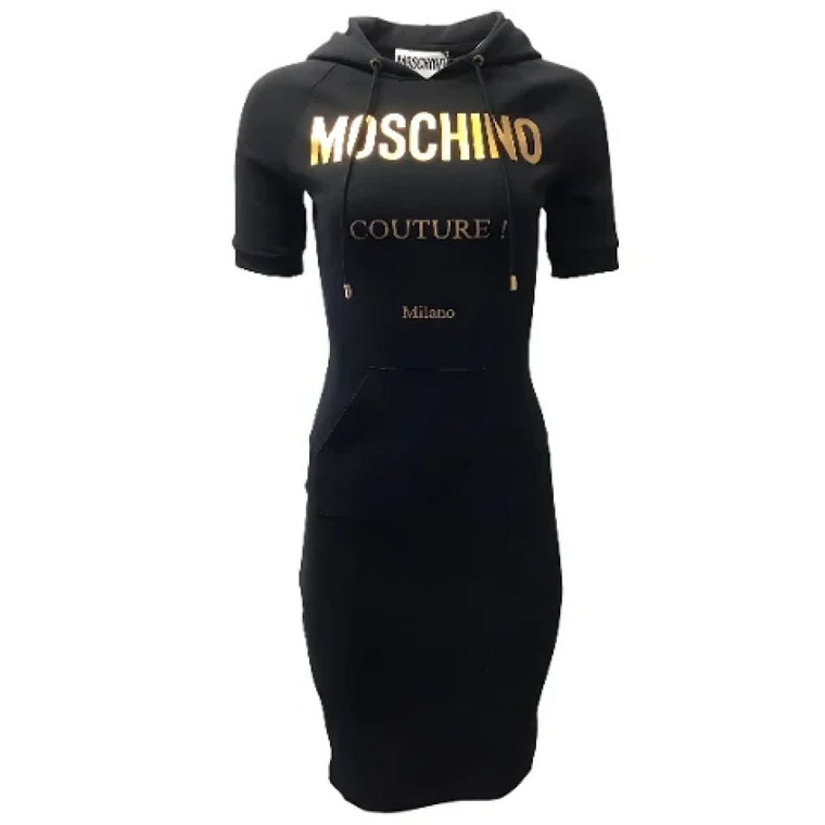 Czarna Bawełniana Sukienka Moschino Moschino Pre-Owned