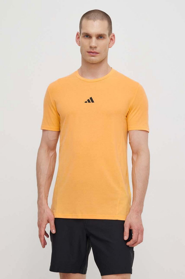 adidas Performance t-shirt treningowy D4T kolor żółty gładki IS3818