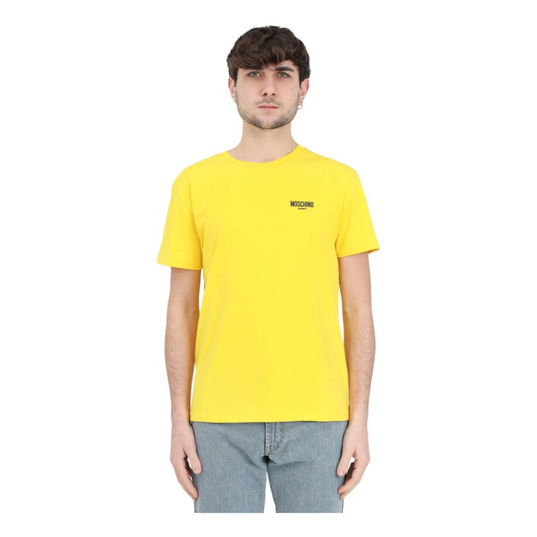 Żółta koszulka z logo Moschino