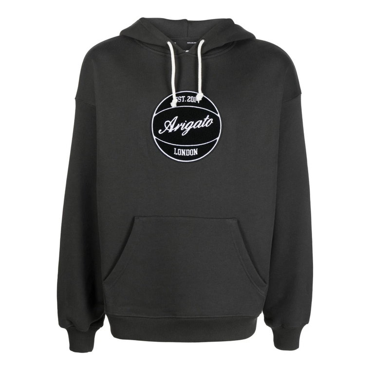 Ciemnoszary bawełniany hoodie z logo Axel Arigato