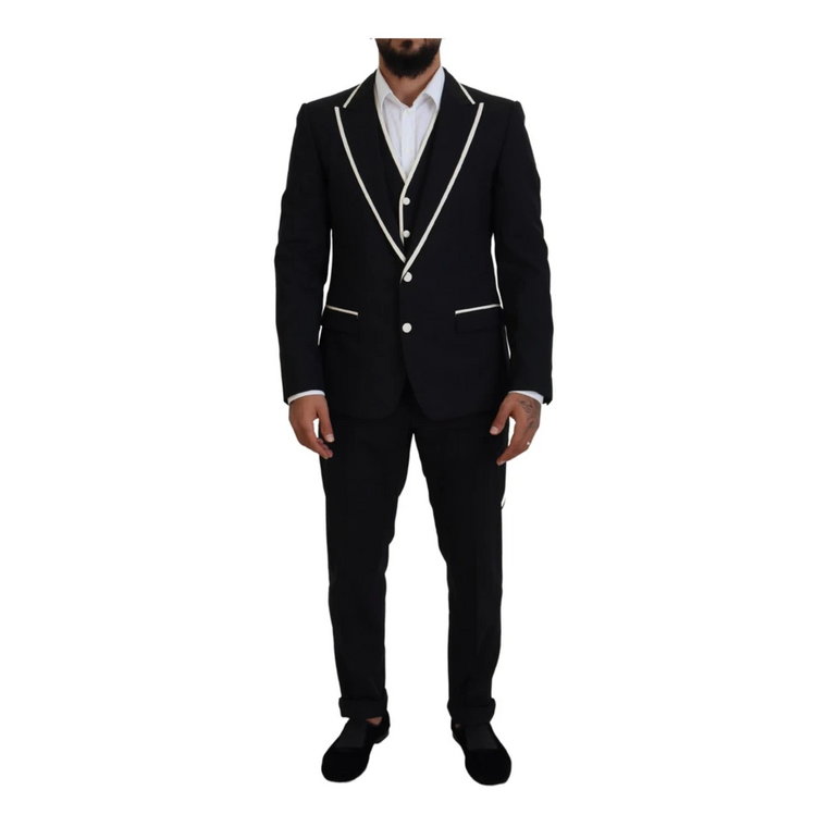Elegancki 3-częściowy garnitur Slim Fit Dolce & Gabbana