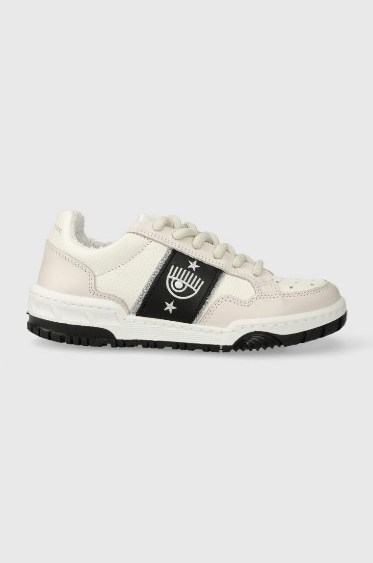 Chiara Ferragni sneakersy skórzane kolor biały CF3205_034