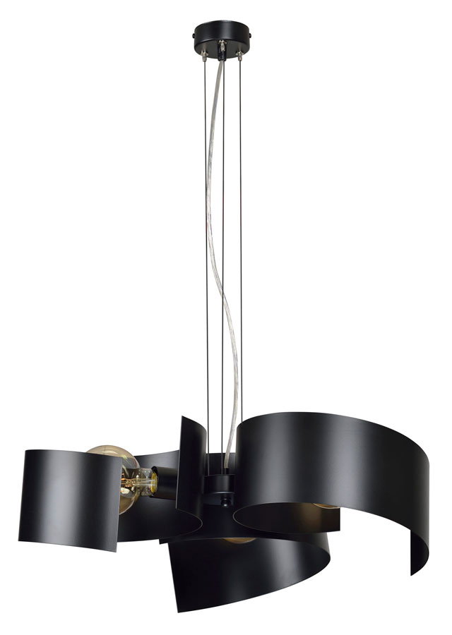Czarna nowoczesna metalowa lampa wisząca - D012-Teviso