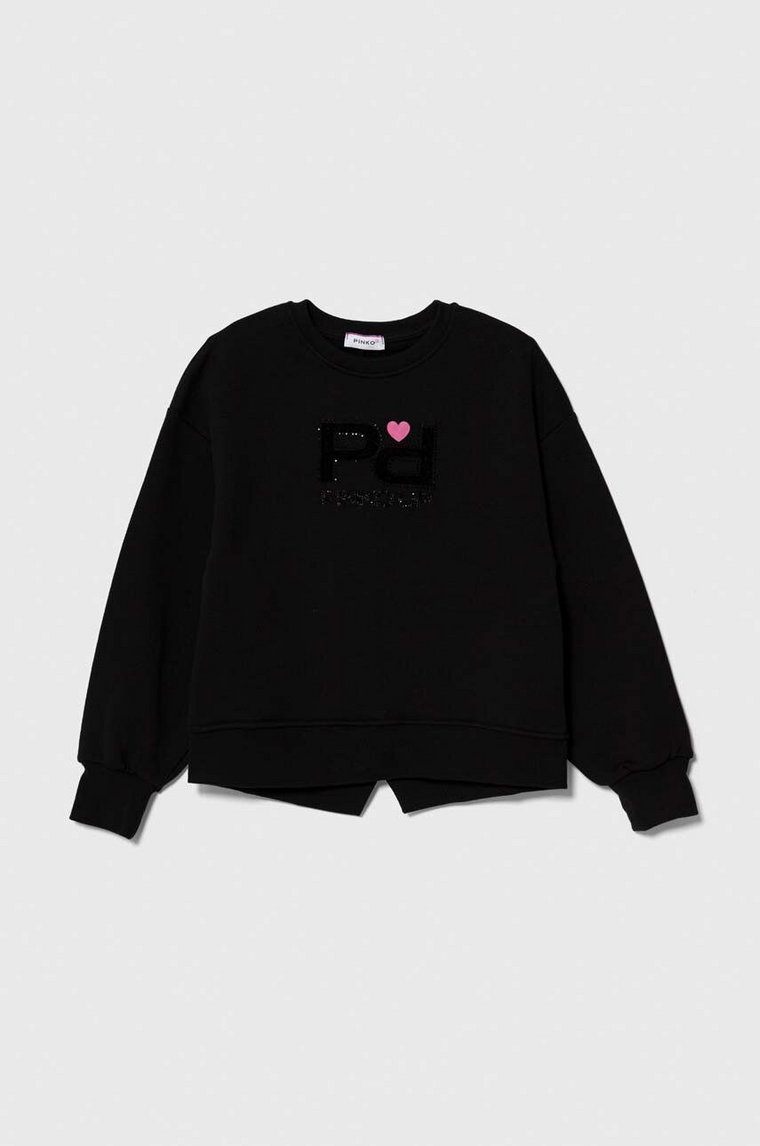 Pinko Up bluza bawełniana dziecięca kolor czarny z nadrukiem