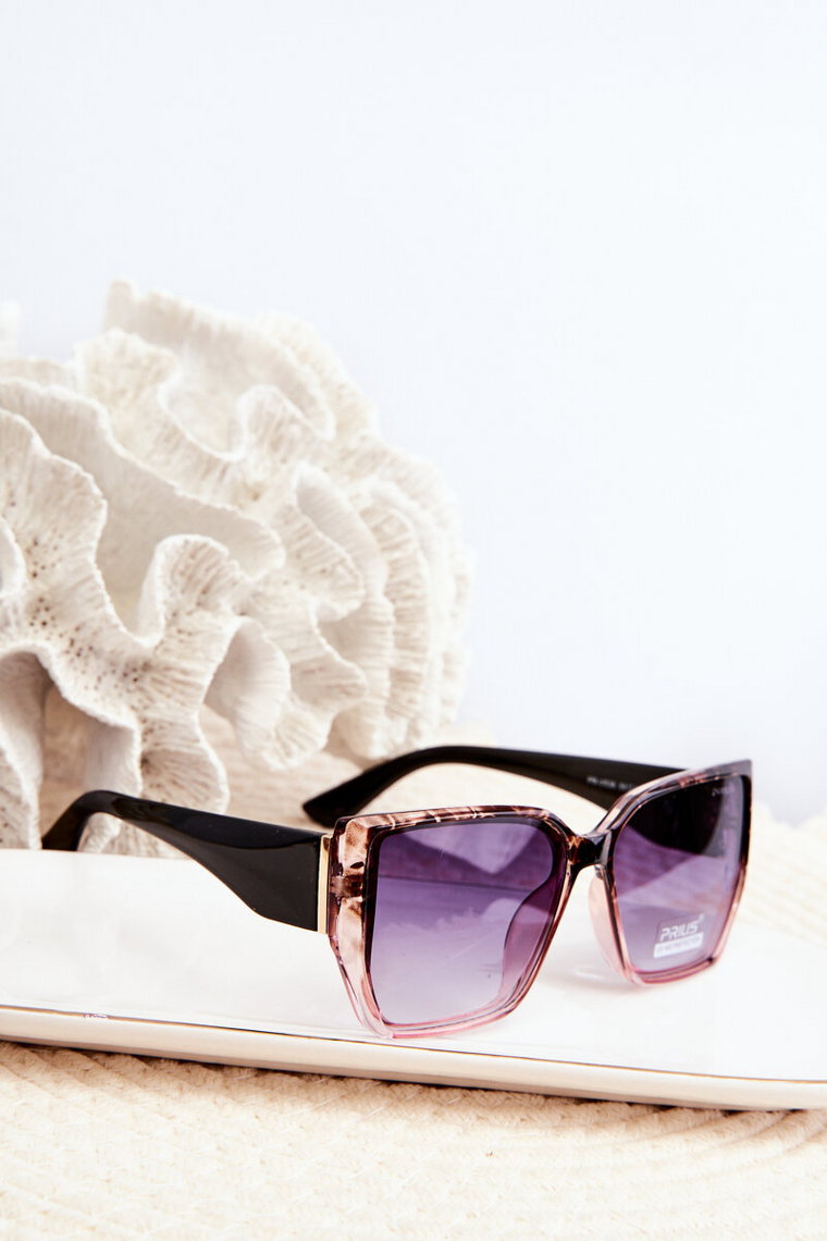 Okulary Przeciwsłoneczne Damskie Z Filtrem UV Różowo-Brązowe