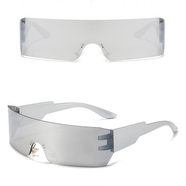 Futurystyczne okulary przeciwsłoneczne z filtrem UV400 Srebrne SVM-16A