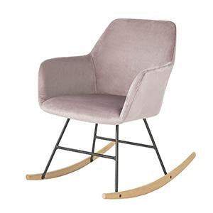 SoBuy Relaksacyjny bujany Krzesło Relaksacyjny fotele fotel do karmienia DLA MAMY na biegunach aksamitu,różowy FST68-P