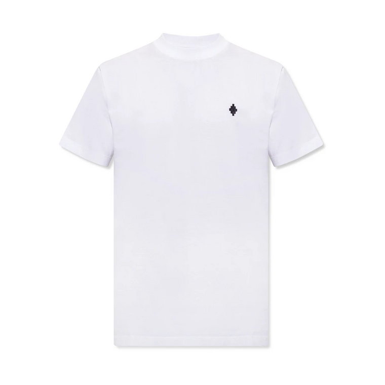 Biała koszulka z logo haftowanym Marcelo Burlon