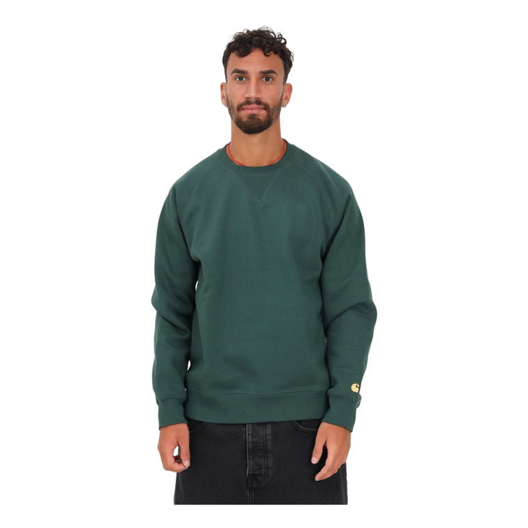 Zielone Swetry z Detalem Logo Carhartt Wip