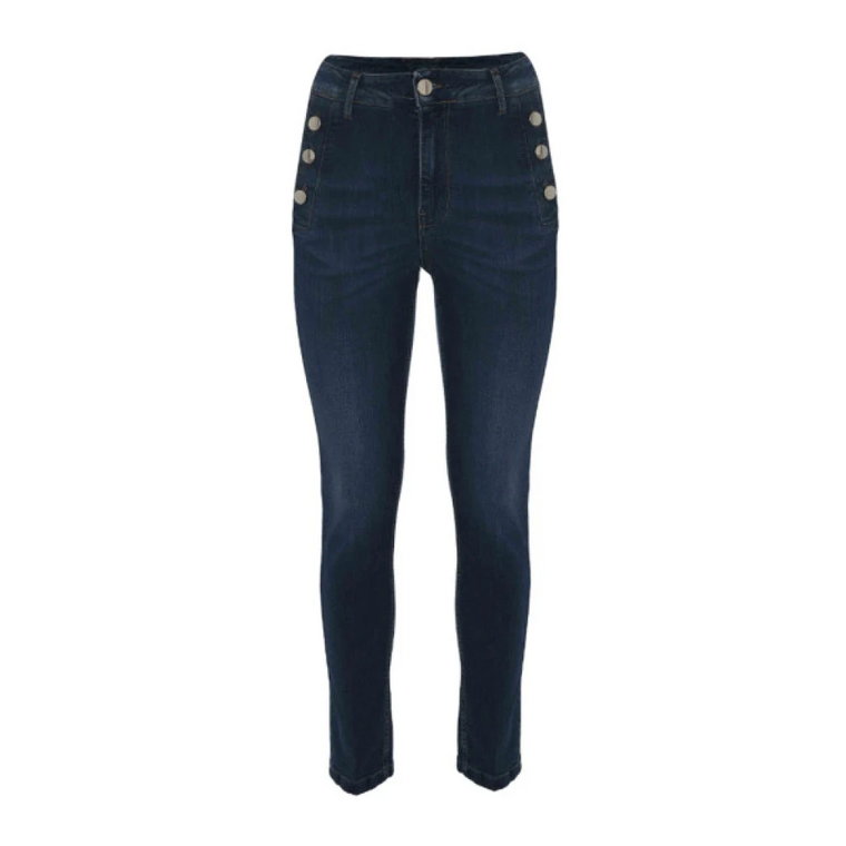 Klasyczne Skinny Jeans z Dekoracyjnymi Guzikami Kocca