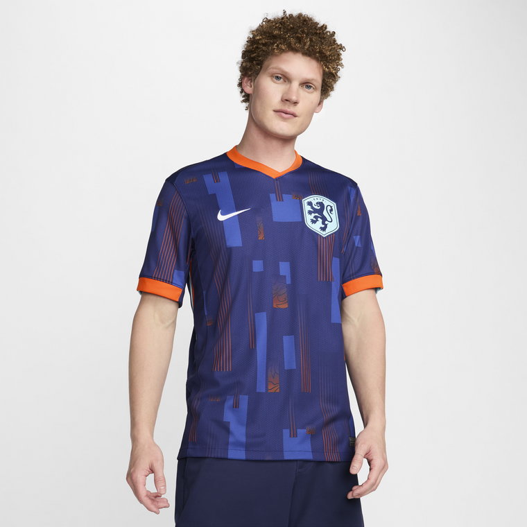Męska koszulka piłkarska Nike Dri-FIT Holandia (drużyna damska) Stadium 2024/25 (wersja wyjazdowa)  replika - Niebieski