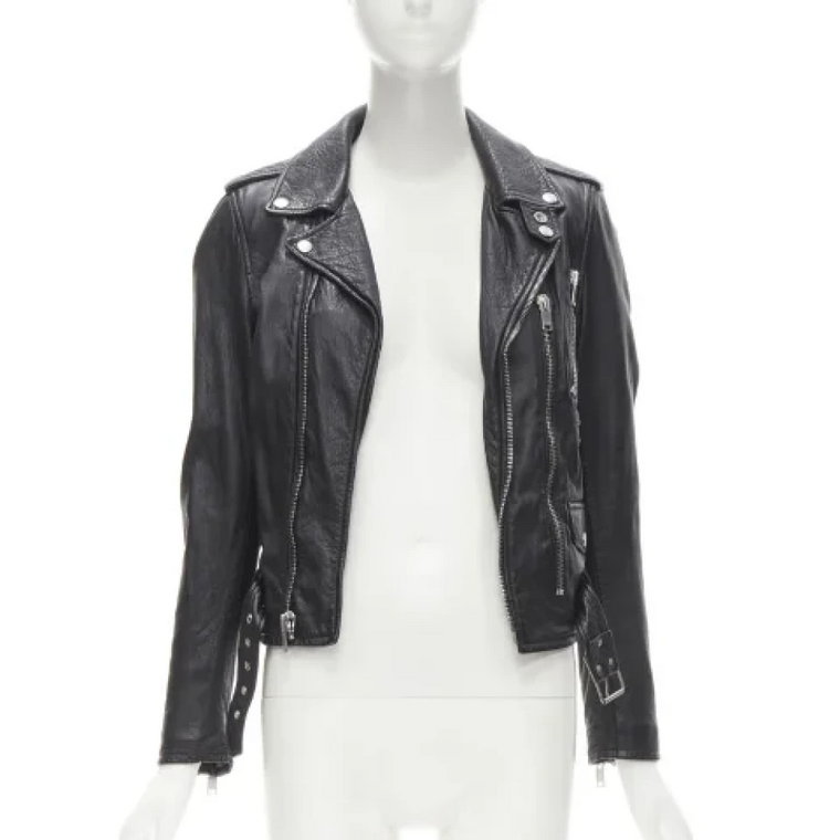 Pre-owned Leather outerwear Saint Laurent Vintage