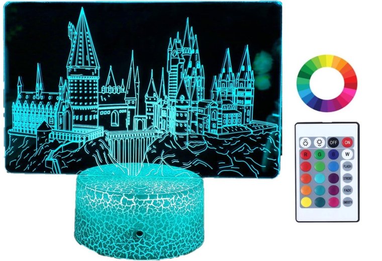 Lampka Nocna 3D Led Harry Potter Szkoła Hogwart