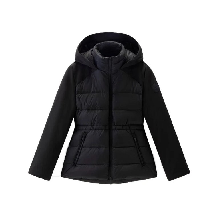 Czarna kurtka Softshell z puchem Woolrich