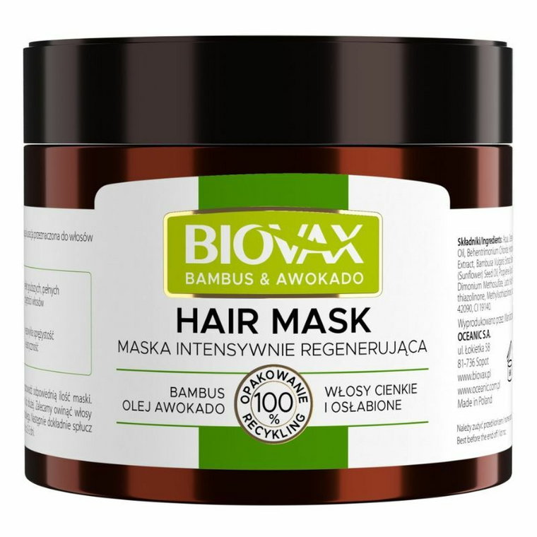 Biovax Bambus + Olej Avocado - maska do włosów 250ml