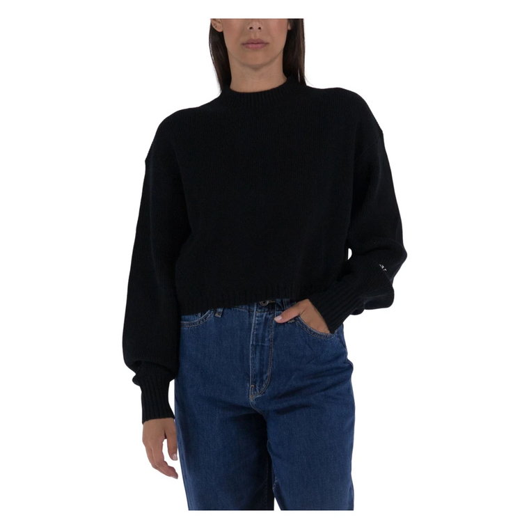 Crop Sweter z golfem Calvin Klein Jeans