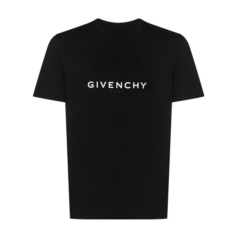 Czarna Koszulka z Logo z Bawełny Givenchy
