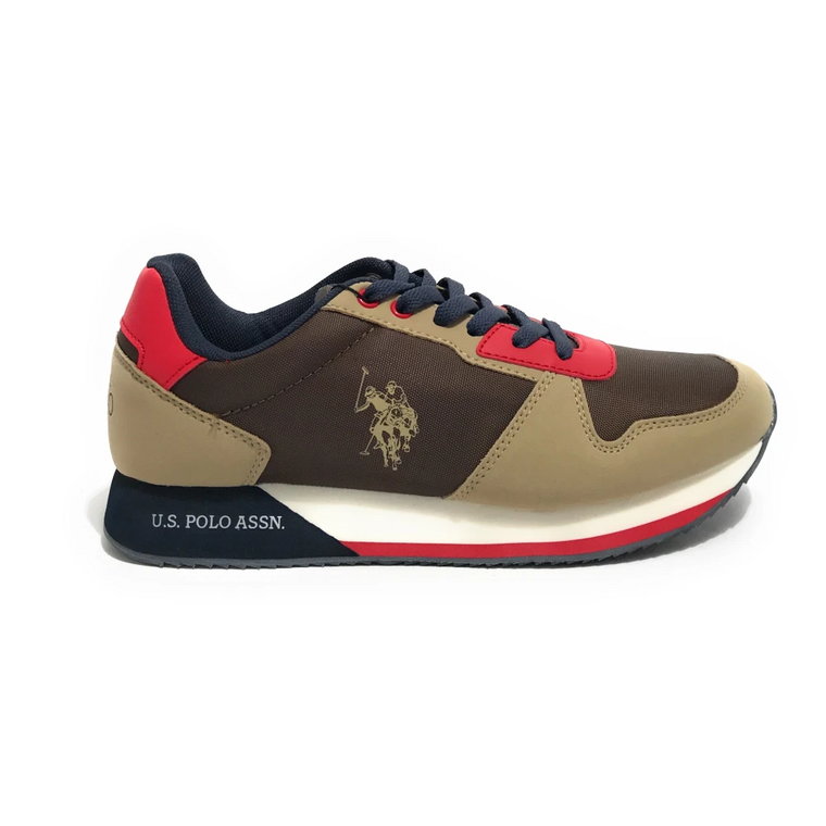 Męskie buty do biegania, model Nobil, Beżowy/Brązowy nylon U.s. Polo Assn.