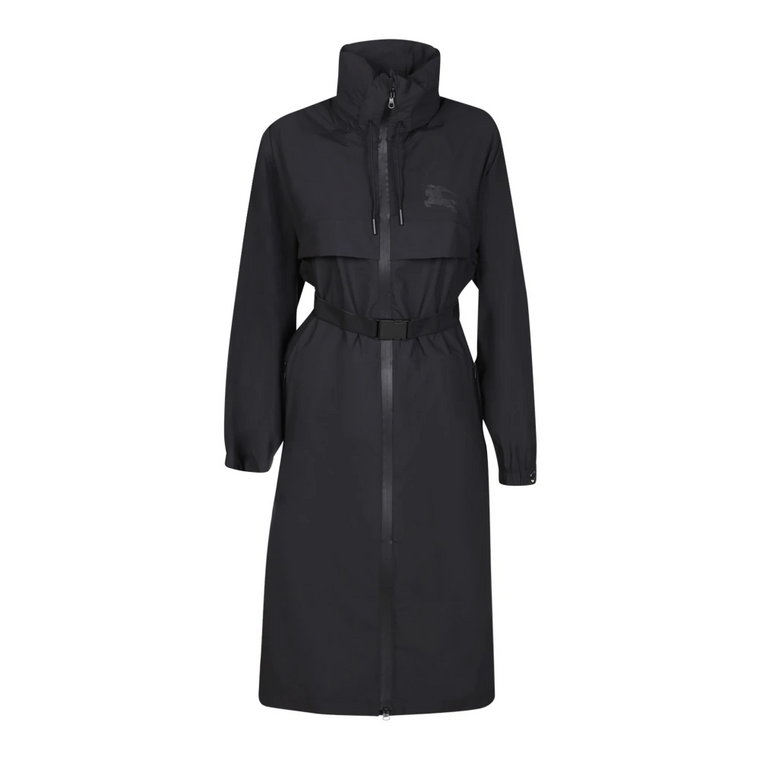 Eleganckie czarne kurtki i płaszcze dla kobiet Burberry