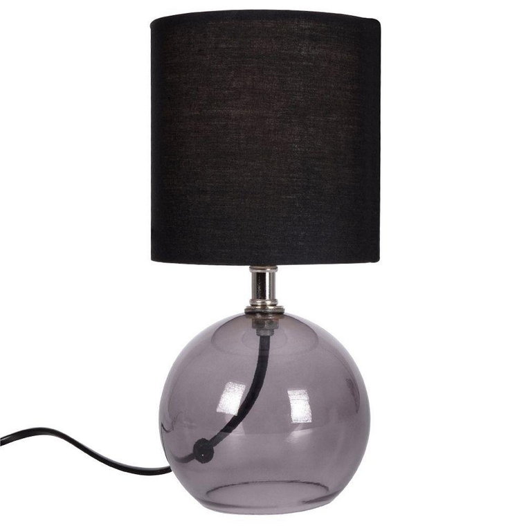 Ambiance Lampa stołowa z kloszem abażurem lampka nocna czarna ze szklaną podstawą 25x12 cm