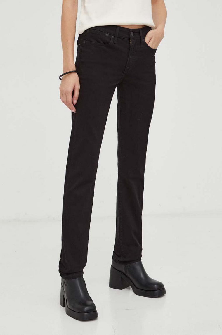 Levi's jeansy 712 SLIM WELT POCKET damskie kolor czarny